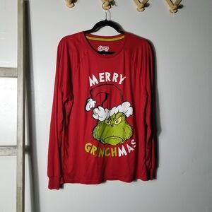 THE GRINCH MEN'S LONG SLEEVE MERRY GRINCHMAS SHIRT SIZE MEDIUM